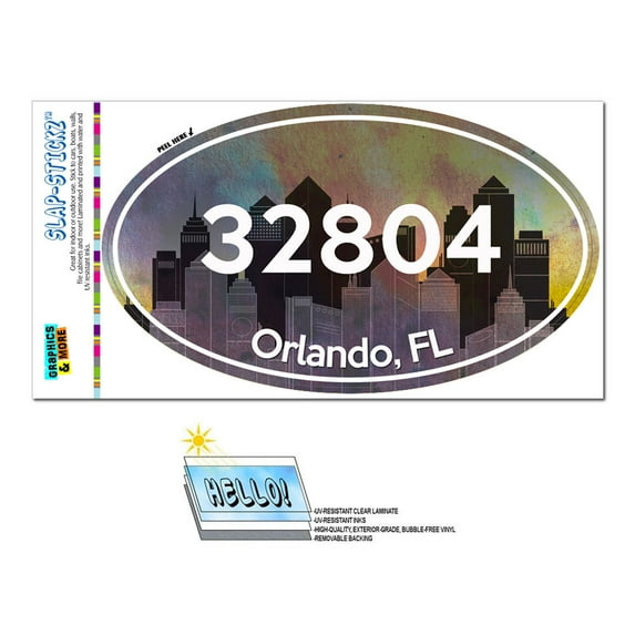 32804 Orlando, FL - City - Oval Zip Code Sticker