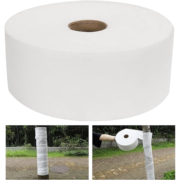 328FTx3.2IN Non-Woven Tree Protector Wrap,White Tree Protector Wraps,Breathable Tree Trunk Cover for Freeze Protectionand Keep Plants Warm