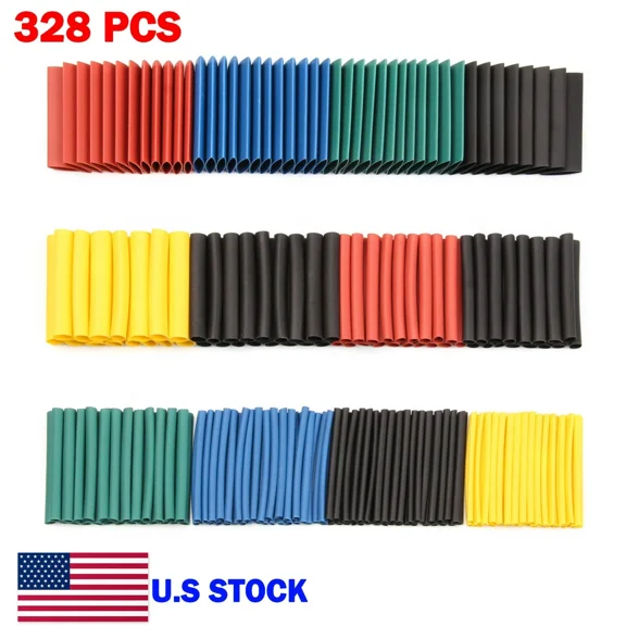 328Pcs Heat Shrink Tubing 2:1 Auto Wire Insulation Cable Wrap Assortment Kit Usa