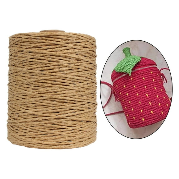 328Yd Raffia Paper Yarn Roll Natural Recyclable Twine Cord for Gift Wrapping Bouquets Projects Weaving Crocheting Coffee
