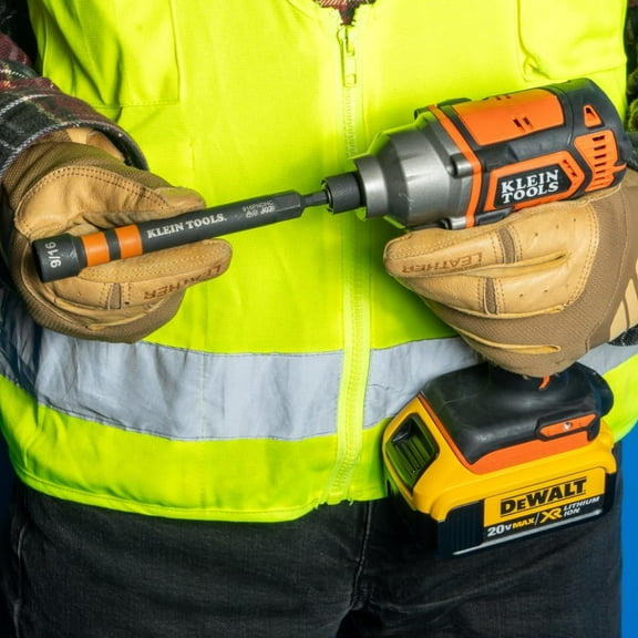 32950 Ratcheting Impact Rated Hollow Power Nut Driver Set with Handle, Magnetic, Color Coded, 6 SAE Hex Sizes and Handle Included