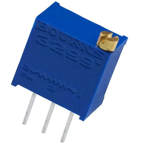 3299W-1-101LF 3299W-1-101 Resistor Cermet Trimmer 100 Ohm 10% 1/2W 25(Elec)Turn 2.29mm (9.53 X 6.1 X 11.55mm) Pin Thru-Hole