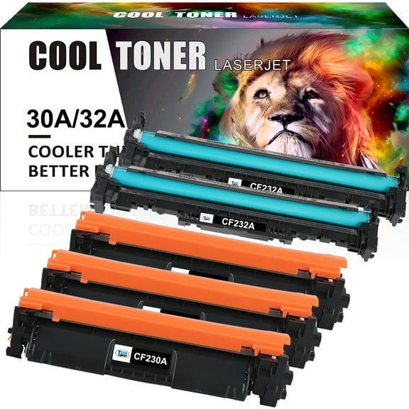 32A CF232A | 30A CF230A Compatible for HP CF230A 30A Toner Cartridge Use With CF232A 32A Drum Unit HP LaserJet Pro M203 M227 M206 M230 ( 3 x CF230A Toner + 2 x CF232A Drum Unit )