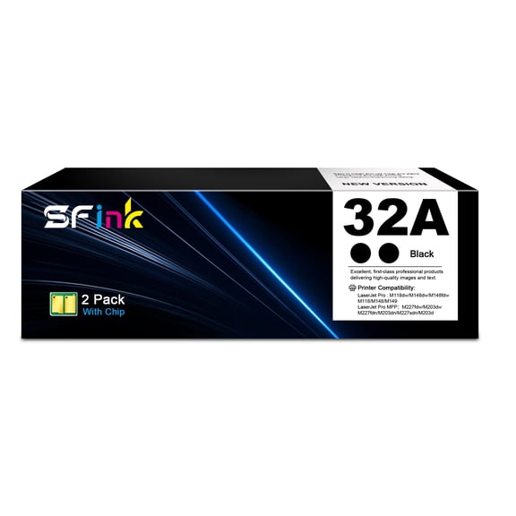 32A CF232A Drum Unit 2 Pack Black Compatible for HP 32 32A Drum Unit for Laserjet Pro M203dn M203dw M227fdn M227fdw M118dw M148fdw M227fdn Printer (No Toner)