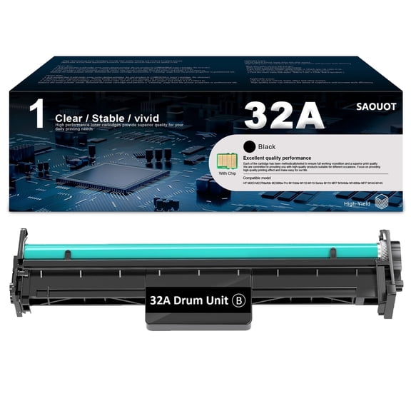 32A/CF232A (H8CABMK) High-Yield Image Drum Black Compatible for HP 32A/CF232A (H8CABMK) Drum for Pro MFP M227fdn M227fdw Pro M203 Printer (Black,1 Pack)