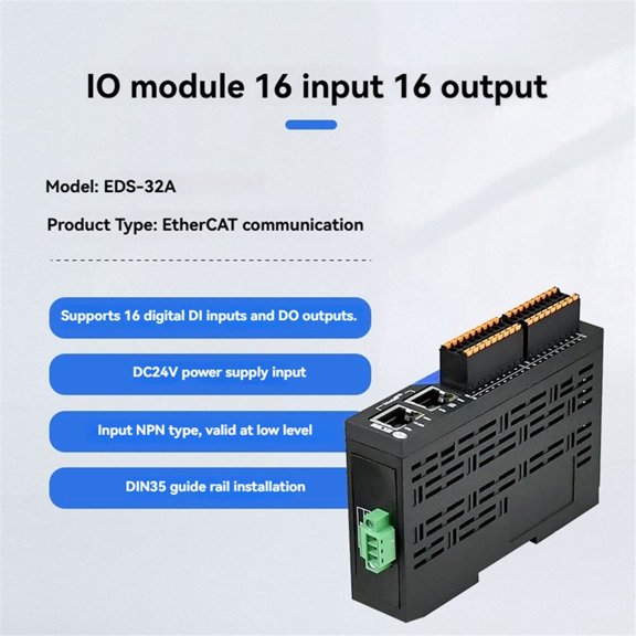 -32A Series EtherCAT Remote IO Data Acquisition Module Ethernet Communication PLC Controller 16-Way