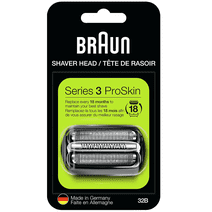 32B Series 3 Shaver Replacement Head for Braun Electric Razors,Foil & Cutter Replacement Cassette Compatible with Braun Shaver Models 320 330 340 350CC,Black
