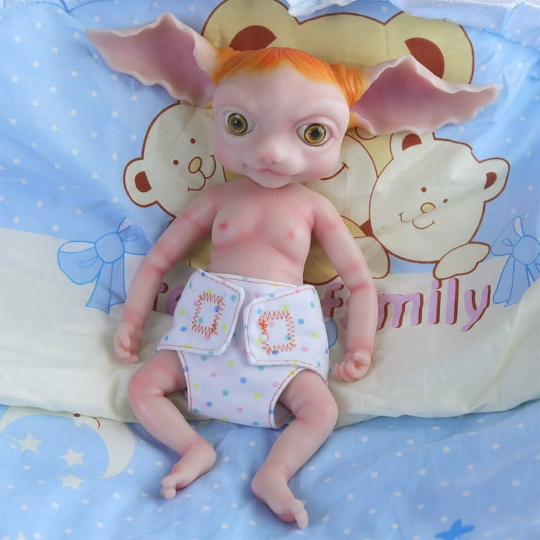 32CM Baby Doll Toys Full Body Silicone Reborn Baby Dolls With Long Ears Elf Boy With Big Eyes Toy