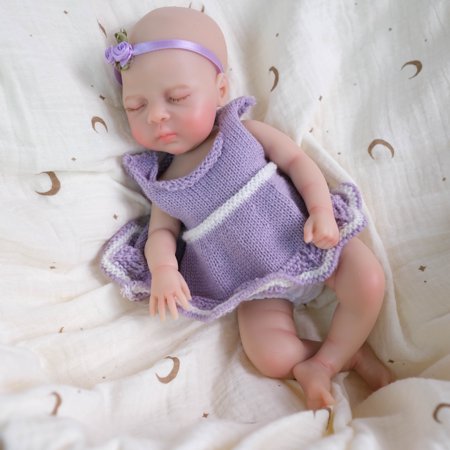 32CM Premie Size Reborn Doll Platinum Silicone Super Soft Flexible Elastic Full Solid with Magnet Pacifier - Luna Doll