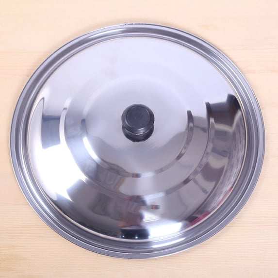 32Cm Stainless Steel Pot Lid Heightening Thickening Wok Steamer Electric Stainless Steel Lid Saucepan Wok Frying Milk Pan