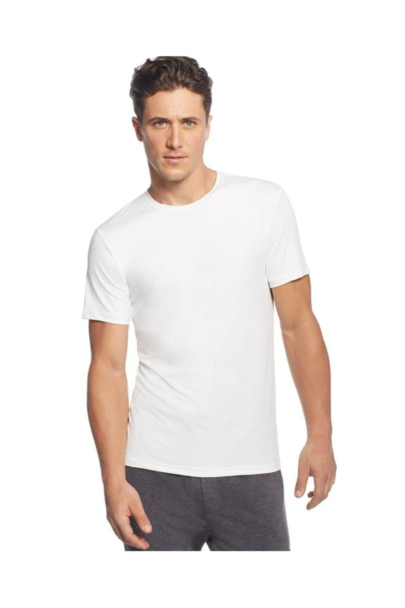 32Degrees Weatherproof Mens Short Sleeve Crew Neck Cool Tee, 2 Pack, Black and White, Large