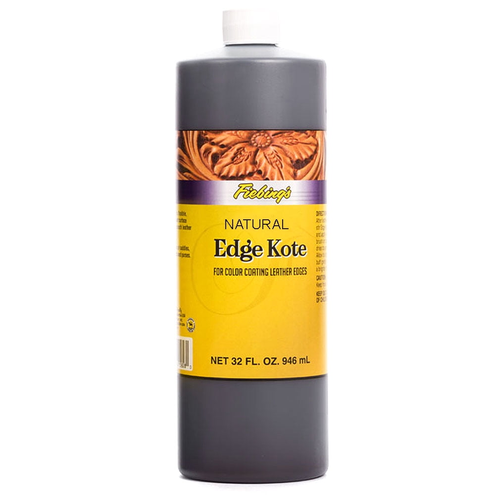 Fiebing's Edge Kote (4oz) - Black - Flexible, Water Resistant Surface  Coating for Smoother Leather Edges, Medium Gloss - for Color Coating and