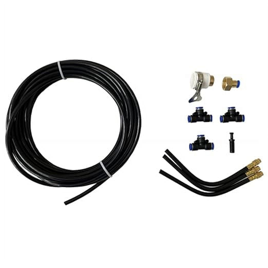 32FT Watering System for Greenhouse, Automatic Irrigation Kit Hose Adjustable and Bendable Nozzel for Outdoor Plants Flowers and Vegetables
