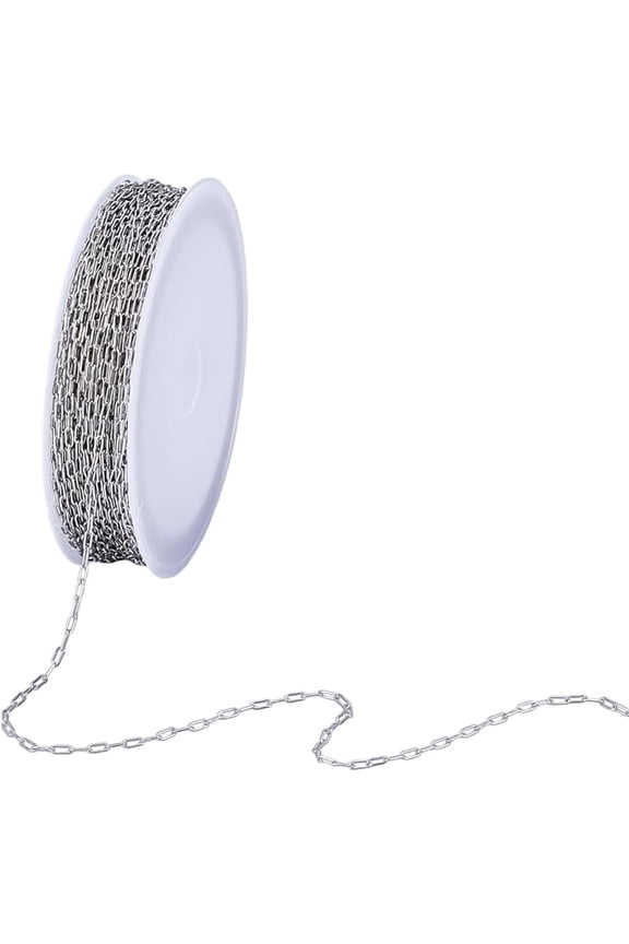 32Feet Necklace Chains Stainless Steel Cable Chains Soldered Necklace Chain Chains Metal Necklace Bracelet Chains for DIY Women Men Jewelry Making Silver