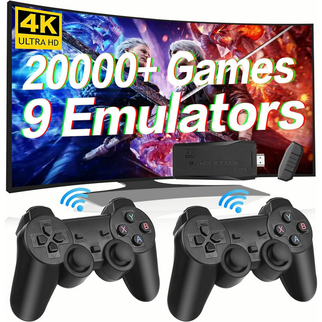 32G/64G128G Wireless Retro Stick Game Console,4k,HDMI, Built in 20000 ...