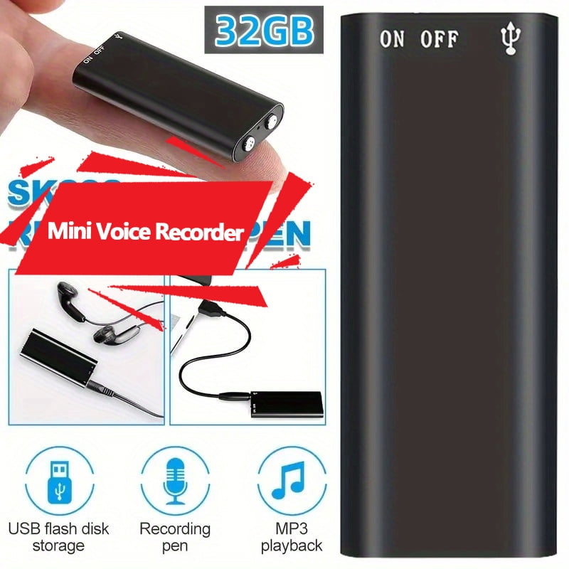 32GB/ 16GB Tape recorder 3-in-1 Mp3 Player Professional Voice Digital Audio Mini Voice Recorder 192Kbps Recording WAV Audio Recorder