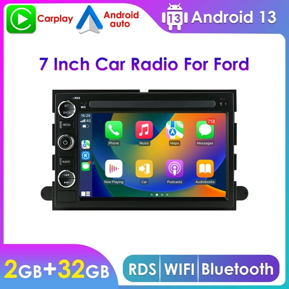 32GB Android 13 Bluetooth Apple Carpaly Car Stereo Radio Head Unit Multimedia GPS Navigation Player For Ford Focus Edge Expedition Mustang Escape Freestyle Taurus X