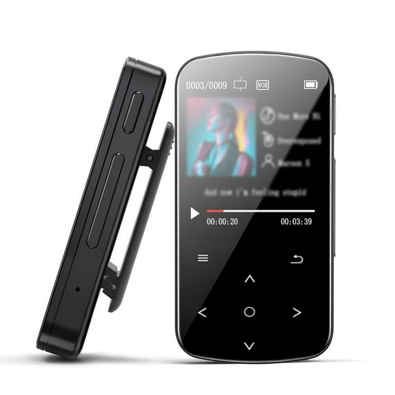 32GB Bluetooth MP3 Player with Clip,Lossless Sound with FM Radio, Voice Recorder for Sport Running, Supports up to 128GB TF Card, Black