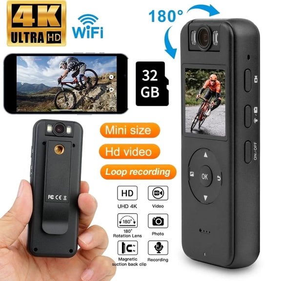 32GB CS09 Ultra HD 4K Mini Camera WiFi Portable Small Digital Video Recorder Police BodyCam Infrared Night Vision Miniature Camcorder
