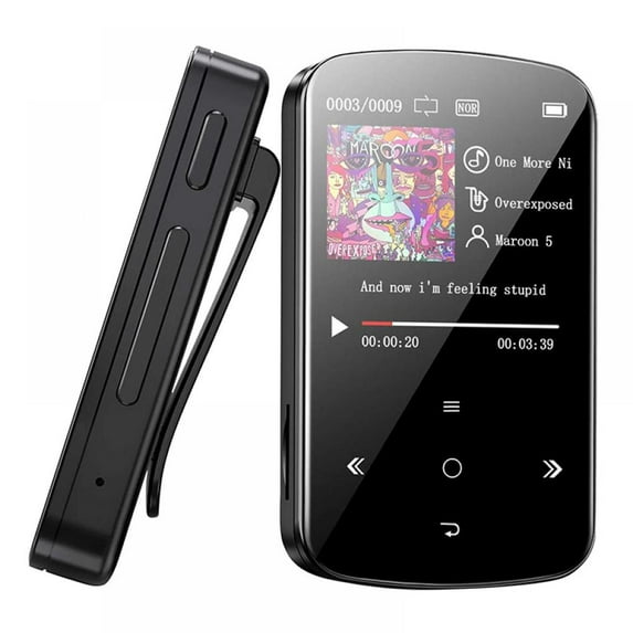 32GB Clip MP3 Player With Bluetooth, Mini Sports MP3 Player With Touch Screen, Portable Music Player With Pedometer, FM Radio, Voice Recorder, Earphone For Running, TF Card Slot Support Up To 128GB