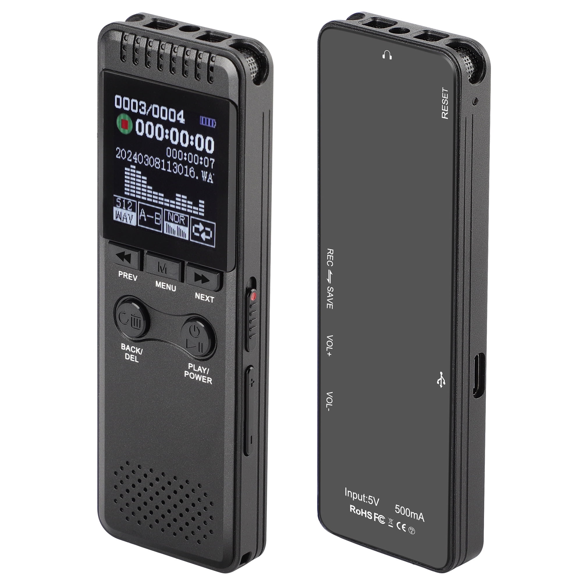 32GB Digital Voice Activated Recorder, EEEkit 80h Long-Lasting Battery ...