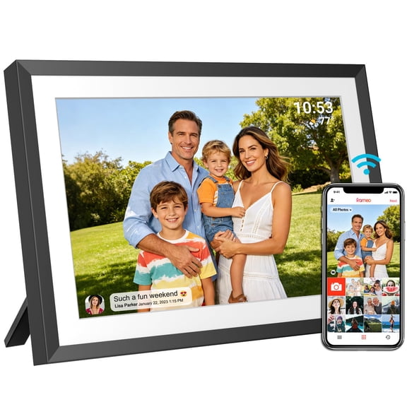 32GB FRAMEO 10.1 Inch Smart WiFi Digital Photo Frame 1280x800 IPS LCD Touch Screen, Auto-Rotate Portrait and Landscape, Built in 32GB Memory, Share Moments Instantly via Frameo App from Anywhere