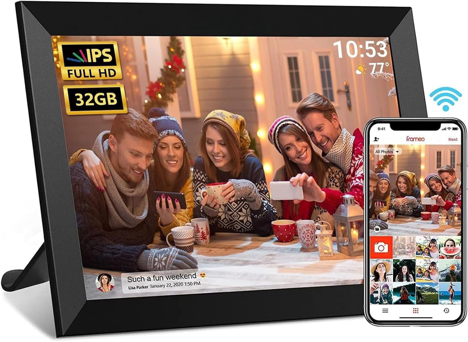 Frameo WiFi Digital Picture Frame, TEMASH 10.1" Digital Photo Frame 32G Memory With 1280*800 IPS Touchscreen, Auto Rotate, Gift For A Loved One! - Walmart Supplies
