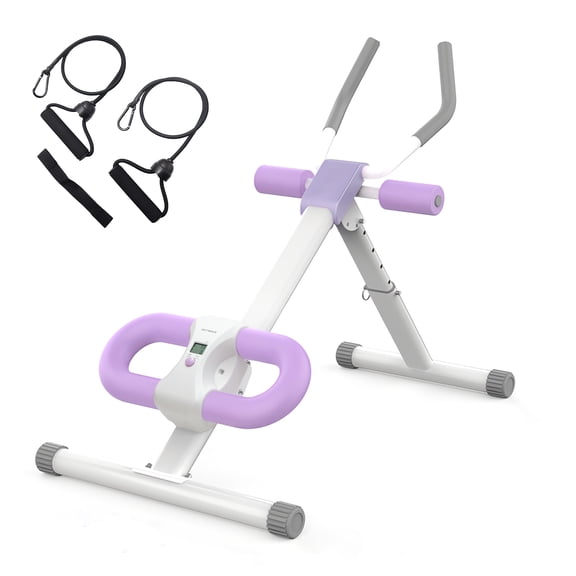 RICAN Foldable Ab Machine, Adjustable Ab Workout Equipment, Abdominal Trainers for Full Body Workout, Abdominal Trainer Fitness Equipment with LCD Display