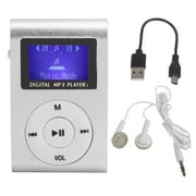 32GB MP3 Player Set, Portable Mini MP3 Music Player Sports Back Clip LCD Screen MP3 Support Memory Card, Digital Music Player with Headphones and USB Cable [Silver]