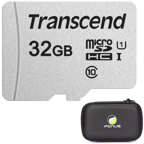32GB Memory Card with Zipper Case (Not a phone case) - Transcend High Speed MicroSD Class 10 MicroSDHC Compatible for Coolpad REVVL Plus, Legacy S,Brisa - Cricket Ovation, Influence - L2W