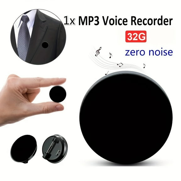 8-Core Noise Reduction Mini Voice Recorder, One-Touch Recording, Fast Charging, Secret Storage, Time Stamp & File Encryption, USB & 3.5mm jack for PC/Laptop/Smartphone