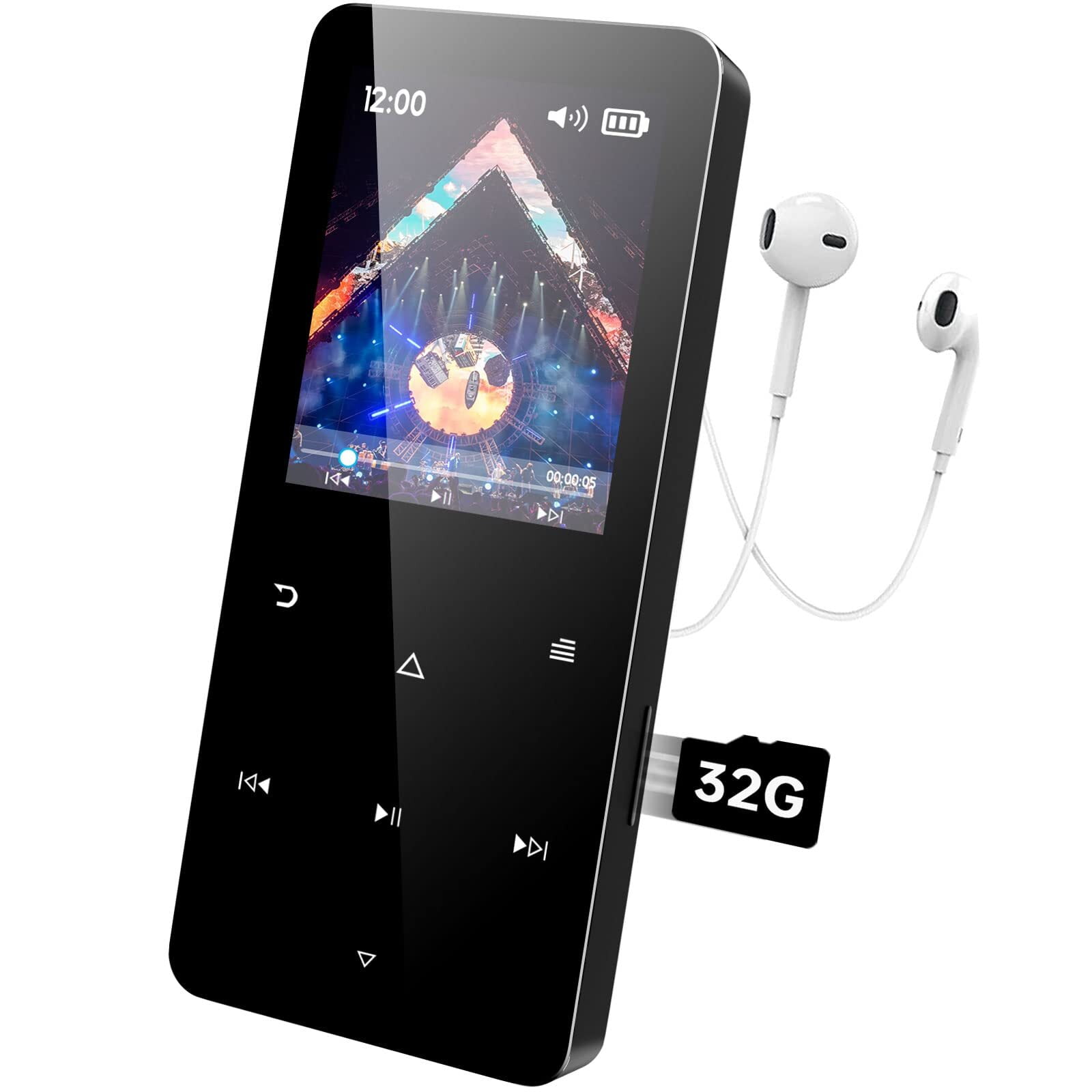 32GB Mp3 Player with Bluetooth 5.0, Play Music up to 30 Hours. Portable  Digital Lossless Music MP3 MP4 Player with FM Radio, Voice Recorder. Super  Light Metal Shell Touch Buttons 