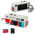 thumbnail image 1 of With 32GB SD Card 1080P High-Definition Mini Digital Camera Thumb Backpack Buckle Camera, Retro Compact Mini Pocket-Sized Camera, Suitable for Travel, Concerts, and Study Recording White, 1 of 11