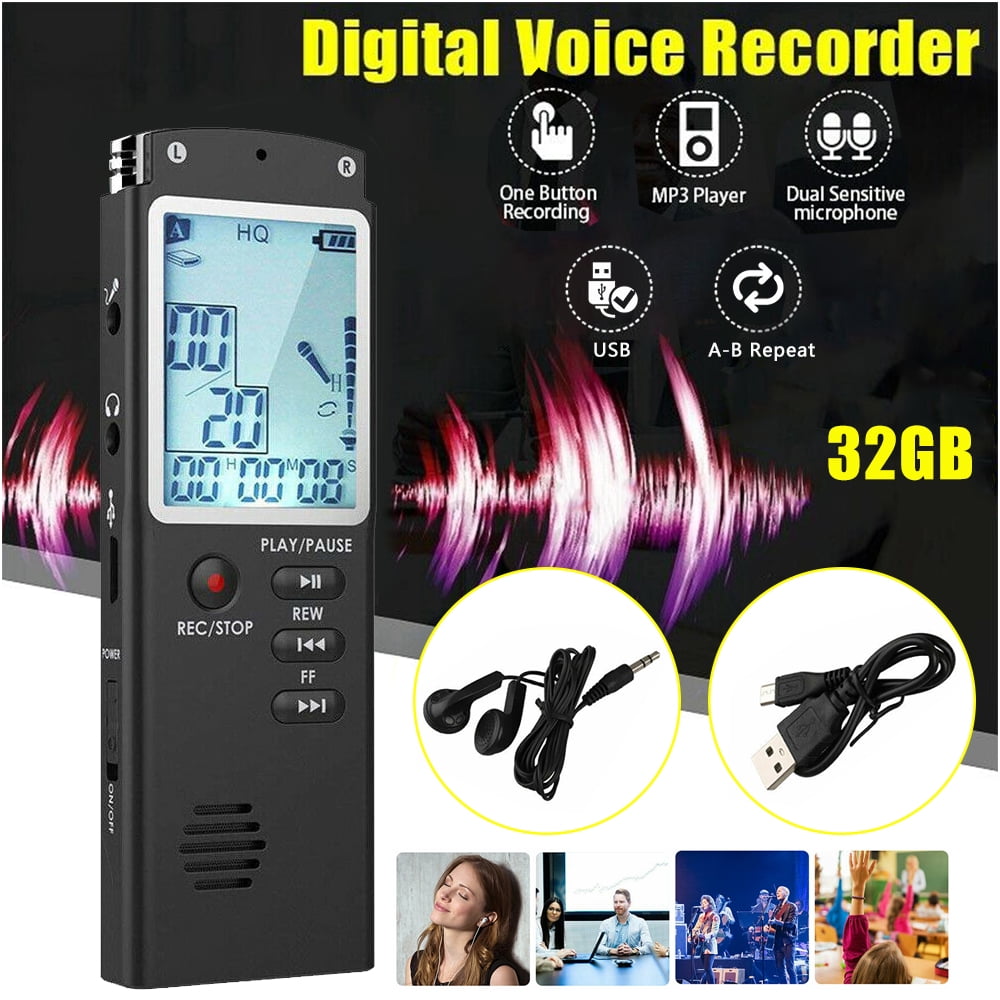 32GB Voice Recorder,Voice Activated Recorder,Small Audio Recorder with MP3 for Lectures,Meetings,Interviews