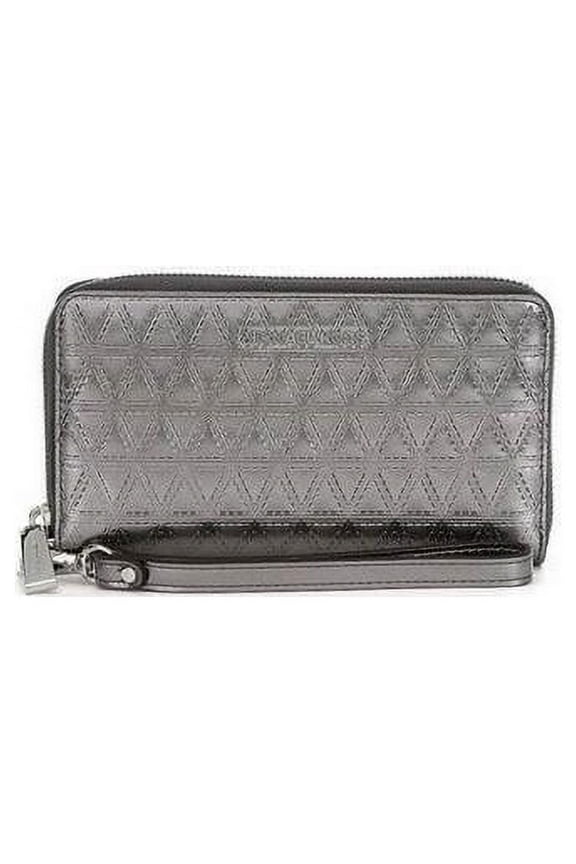 32H7Sf6E3K-041 Quilted Metallic Multifunction Phone Wallet - Metalic Grey