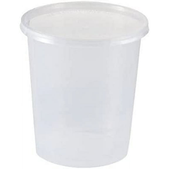 32HD(50PCS), 32 Oz Clear Plastic Soup/Food Containers with Lids