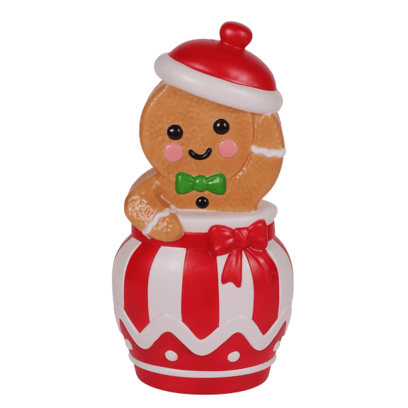Lighted Blow Mold Gingerbread in Cookie Jar Outdoor Christmas Decoration, Multi-Color, 32", by Holiday Time