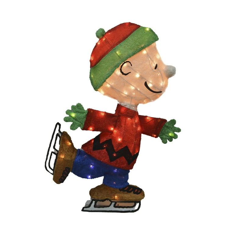 Peanuts 32INCH 3D Lighted LED Outdoor Lawn Decorations: Skating