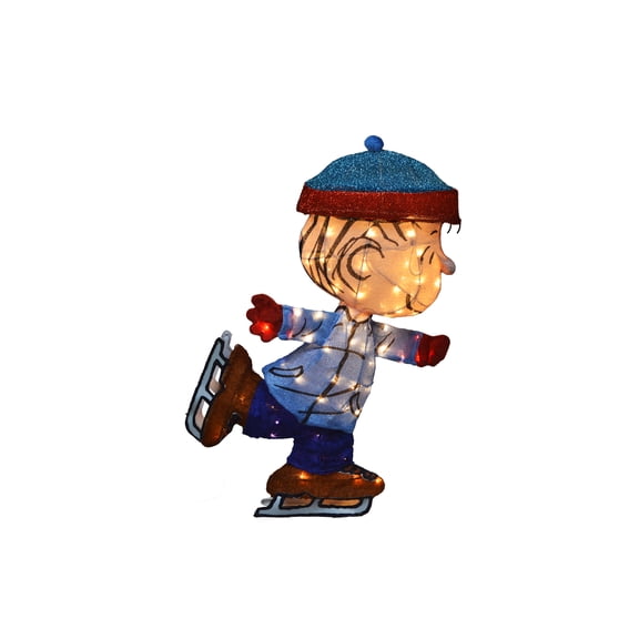 32INCH Skating Linus Peanuts 3D Lighted LED Holiday Charlie Brown Christmas Yard Decor