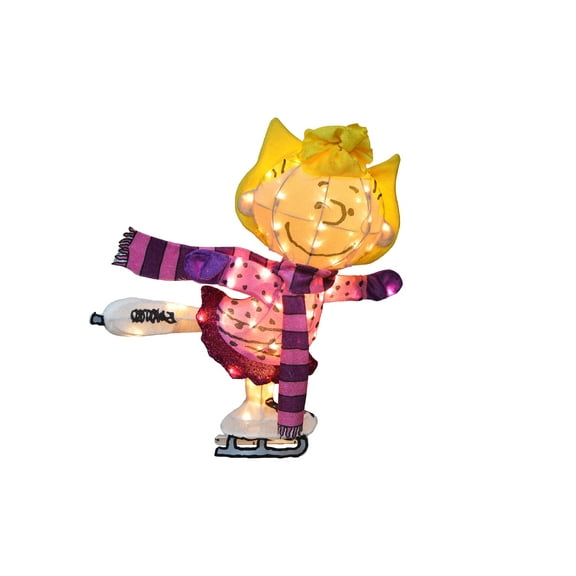 32INCH Skating Sally Peanuts 3D Lighted LED Holiday Charlie Brown Christmas Yard Decor