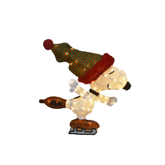 32INCH Skating Snoopy Peanuts 3D Lighted LED Holiday Charlie Brown Christmas Yard Decor