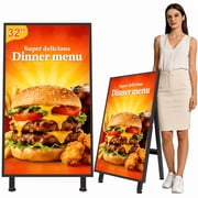 32Inch Digital Signage Display, 700nits Brightness Portable Digital Signage, LCD Advertising Display, CMS Remote Publishing, 24/7 Operation, Split Screen, HDMI/USB/WiFi/Android System