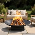 thumbnail image 1 of 32Inch Fire Pit Table with Lid for Outdoor Bonfire Gatherings, Wood Burning Firepits for Outside Patio, 1 of 6