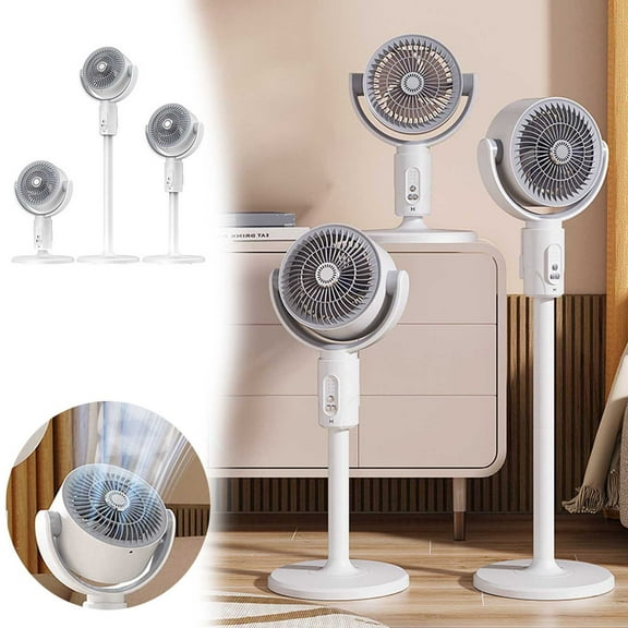 32Inch Quiet Oscillating Stand Fan with Remote, Rechargeable Battery, Adjustable Height - Powerful Floor Fan for Bedroom, 120Â° Air Circulation, 3 Speed Settings, Portable Charging Type