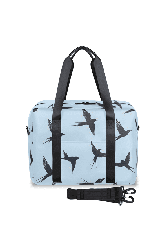 32L Bird Travel Duffel Bag, Water-Resistant Weekender Carry-On Tote with Removable Shoulder Strap for Gym and Sports