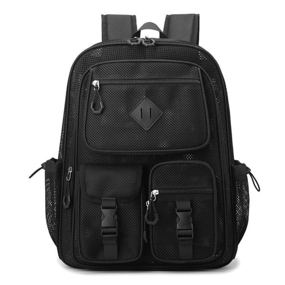 32L Large Capacity Mesh Backpack, Breathable Lightweight School Bookbag for Travel Gym, Sturdy Daypack with Padded Straps for Adults
