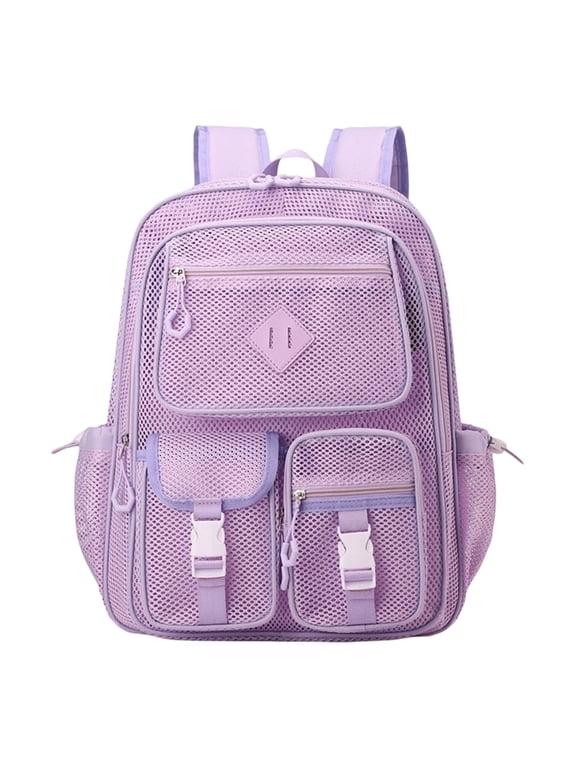 32L Large Capacity Mesh Backpack, Breathable Lightweight School Bookbag for Travel Gym, Sturdy Daypack with Padded Straps for Adults