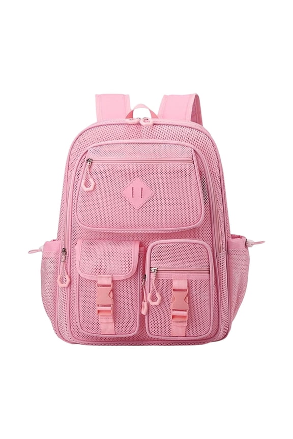 32L Large Capacity Mesh Backpack, Breathable Lightweight School Bookbag for Travel Gym, Sturdy Daypack with Padded Straps for Adults