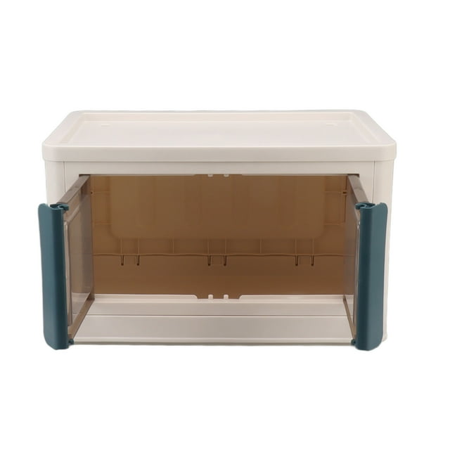 32L Stackable Collapsible Storage Bin White Plastic Storage Bin With