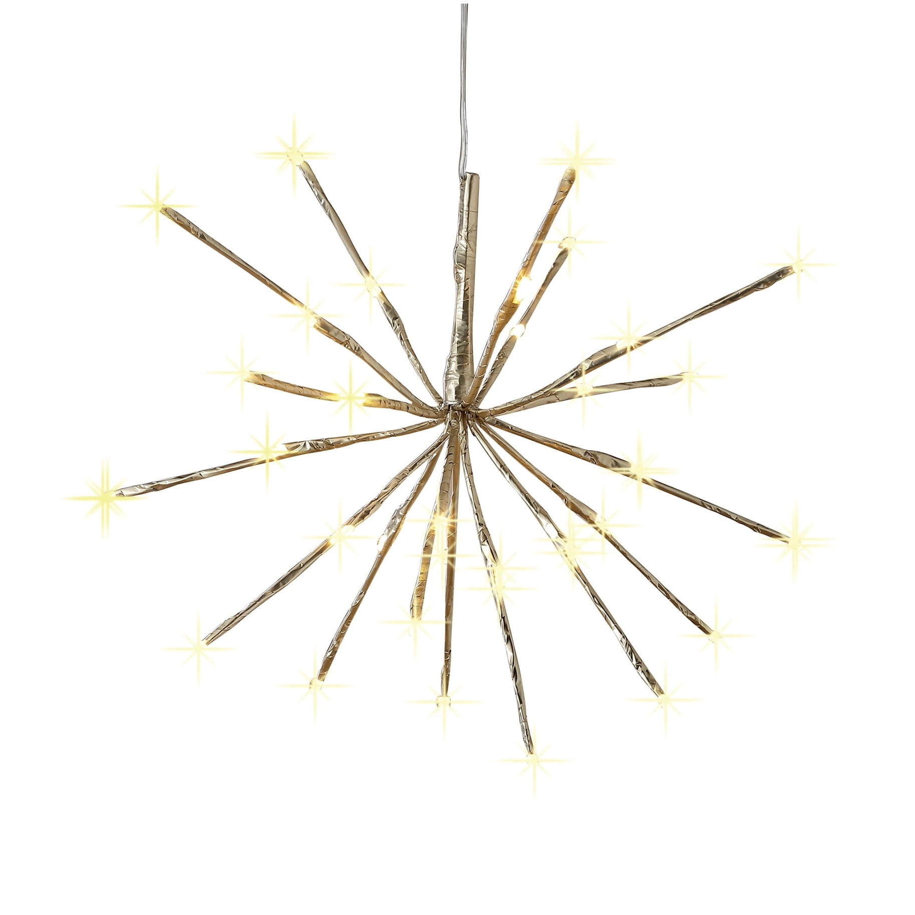 Indoor/Outdoor Mini Starburst Christmas Decoration with 32 LED Lights, Gold, 10.8', by Holiday Time